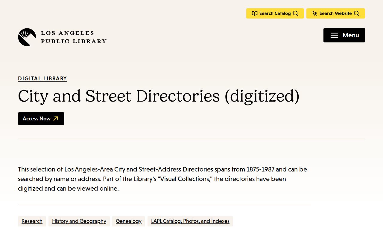 West Hollywood people search LAPL city and street directories