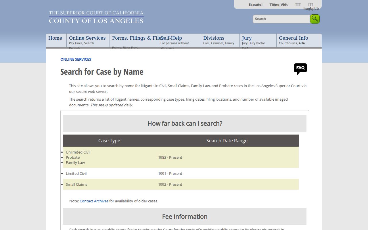 West Hollywood people search Los Angeles court name index